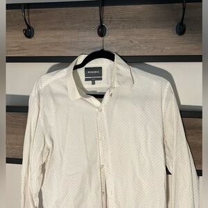 BONOBOS Polka Dot Slim Fit Long Sleeve Button Down 100% Cotton